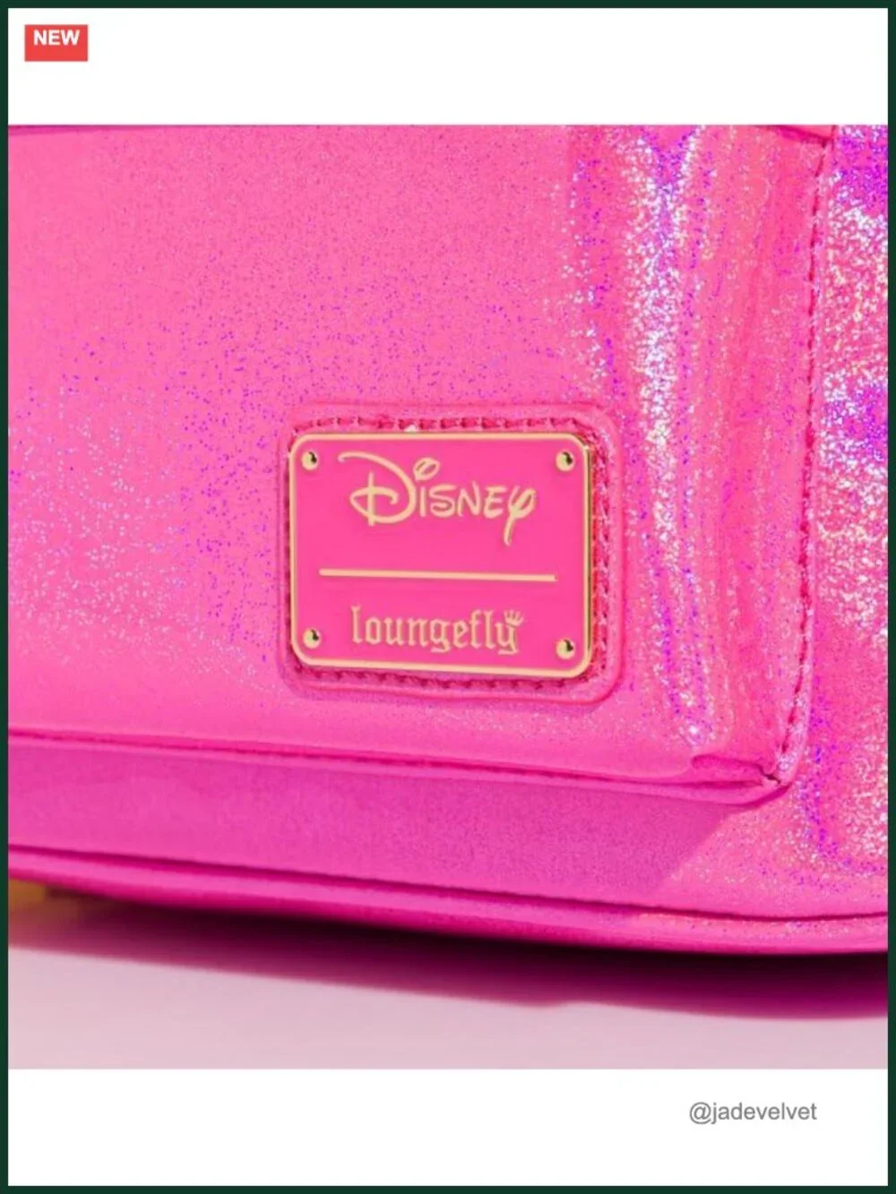 Loungefly Disney Minnie Mouse Glitter Faux Leather Double Strap Shoulder Bag